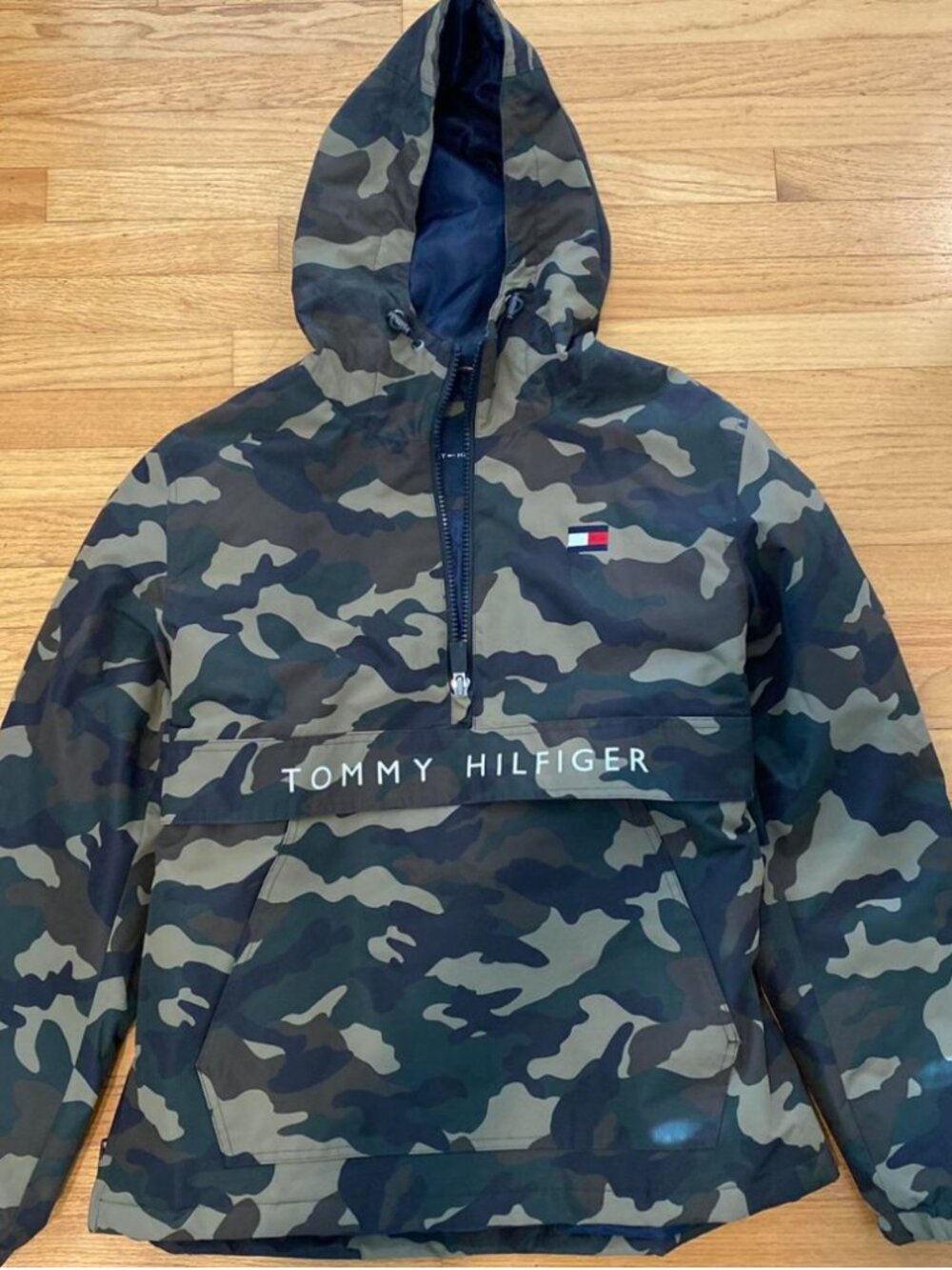 Tommy Hilfiger Camouflage Hooded Anorak Pullover Jacket Camo Men's Size M